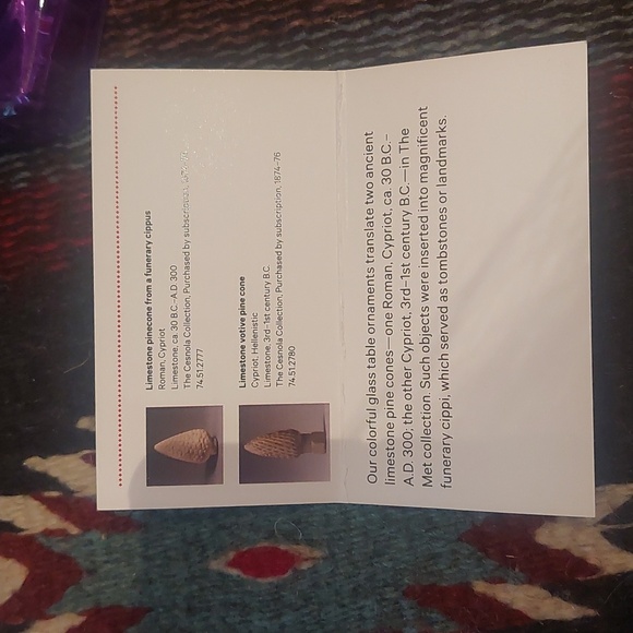MMA NIB Glass Tree Purple Tabletop Ornament Christmas Or Year Round - Picture 7 of 7